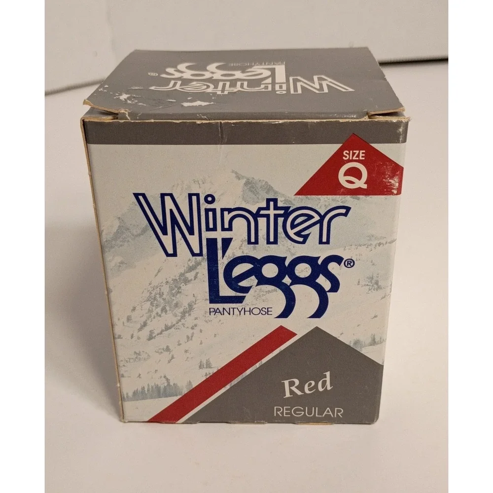 Winter Leggs Pantyhose Red‎ Colored Size Q Smooth Fitting Nylons Vintage